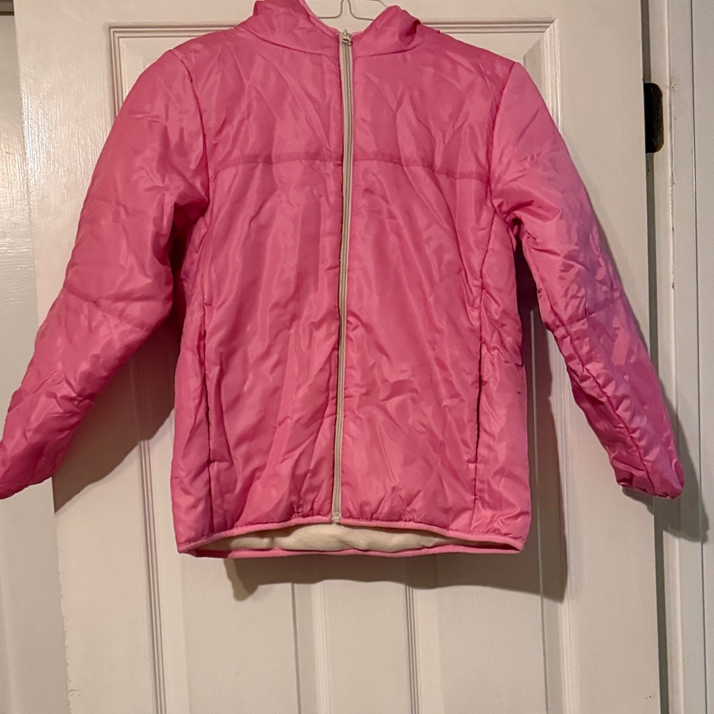 Kids Pink Hooded Puffer Jacket